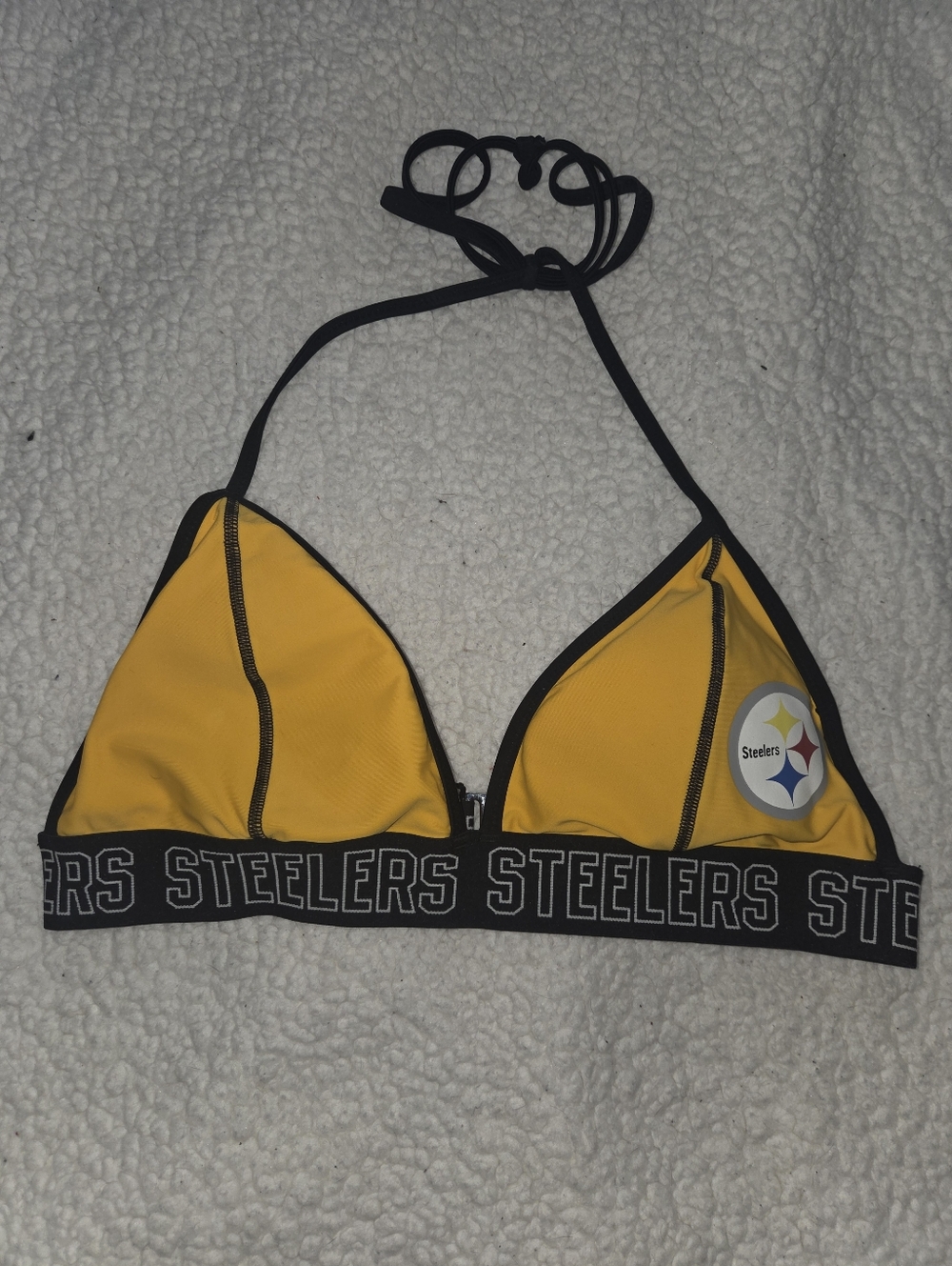 Pittsburgh Steelers Yellow Triangle Bikini Top Large